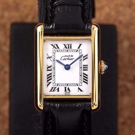 cartier tank gold ladies|cartier gold plated tank watch.